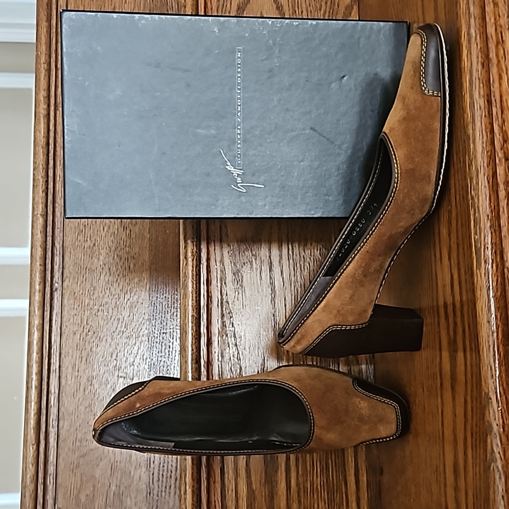 Rare Vintage Guiseppe Zanotti Brown Suede and Leather Shoes - Picture 10 of 16
